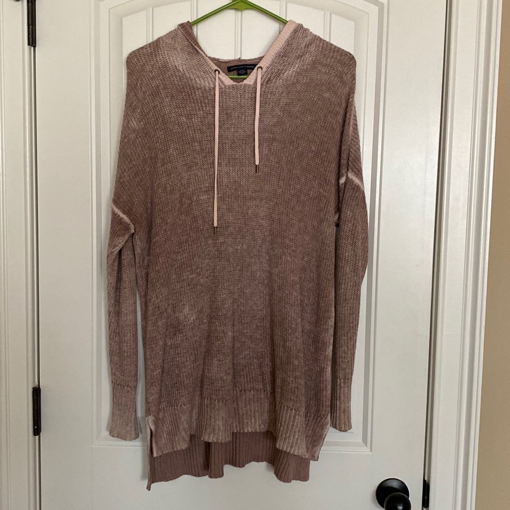 Oversized Pink Sweater with Hood